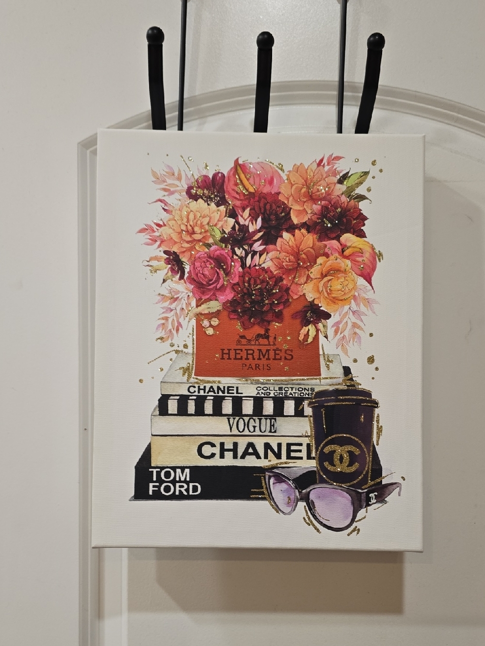 Instinct Style Hermes & Chanel Fashion Bookstack Canvas Wall Decor - Picture 4 of 6